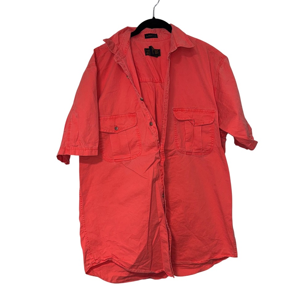 Eddie Bauer Gorpcore Utility Shirt Mens‎ Large Tall Coral Pink Cotton